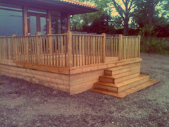 Quality decking in construction at new build house